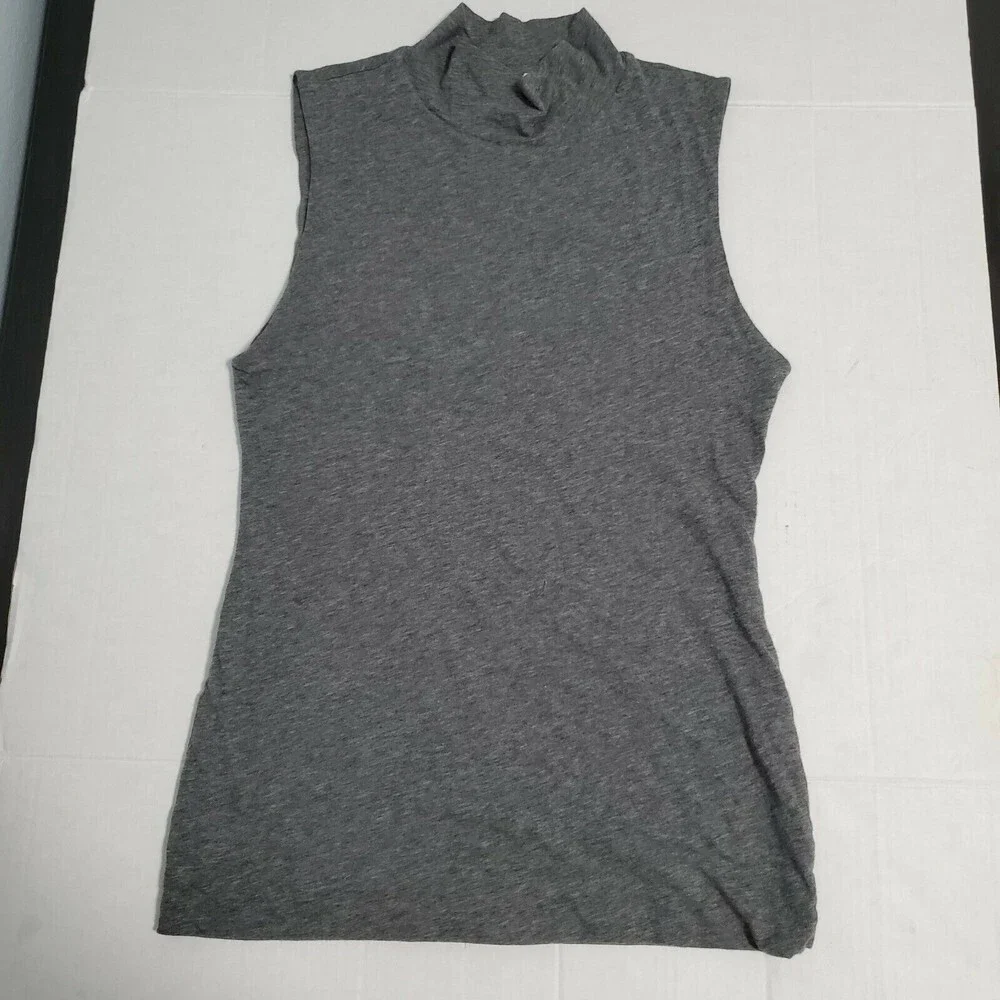 Velvet Graham & Spencer Sleeveless Gray Top with Mock Neck Size M Medium So Soft - Picture 1 of 8